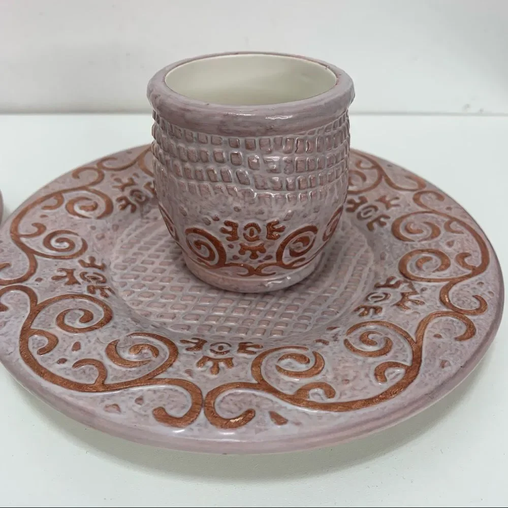 Ceramic Pair of Yankee Candle tea light holders